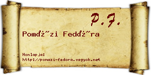 Pomázi Fedóra névjegykártya
